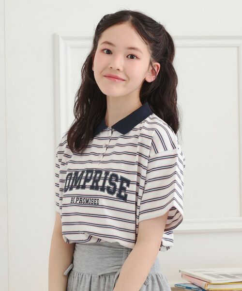 PINK-latte / ピンク ラテ Tシャツ | ラガーシャツTシャツ | 詳細8