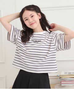 PINK-latte / ピンク ラテ Tシャツ | クロップドボーダーTシャツ