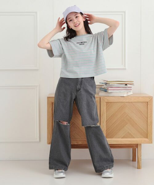 PINK-latte / ピンク ラテ Tシャツ | クロップドボーダーTシャツ | 詳細12