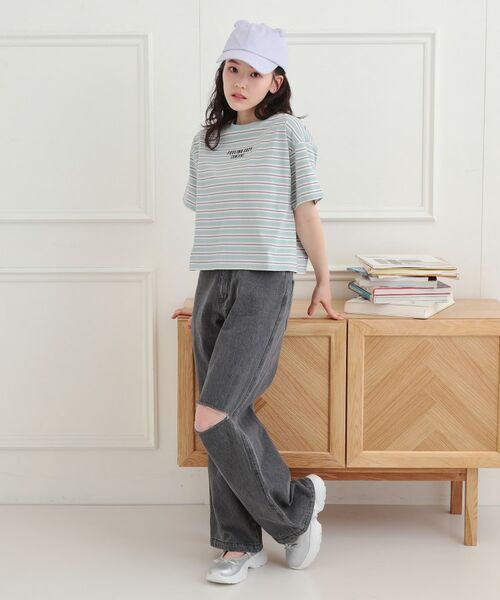 PINK-latte / ピンク ラテ Tシャツ | クロップドボーダーTシャツ | 詳細13