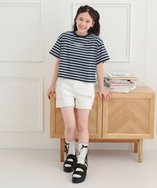 PINK-latte / ピンク ラテ Tシャツ | クロップドボーダーTシャツ | 詳細16