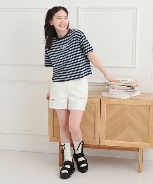 PINK-latte / ピンク ラテ Tシャツ | クロップドボーダーTシャツ | 詳細17