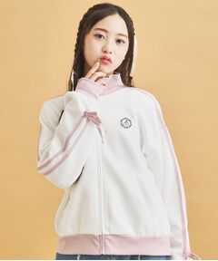 PINK-latte / ピンク ラテ レザーブルゾン・ジャケット | リボンライントラックジャケット