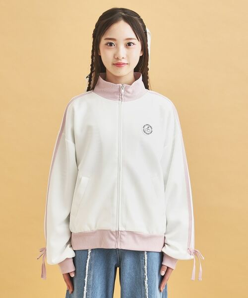 PINK-latte / ピンク ラテ レザーブルゾン・ジャケット | リボンライントラックジャケット | 詳細1