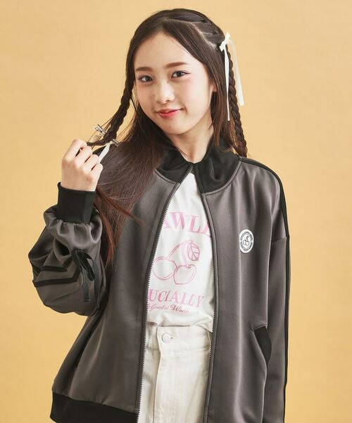 PINK-latte / ピンク ラテ レザーブルゾン・ジャケット | リボンライントラックジャケット | 詳細10
