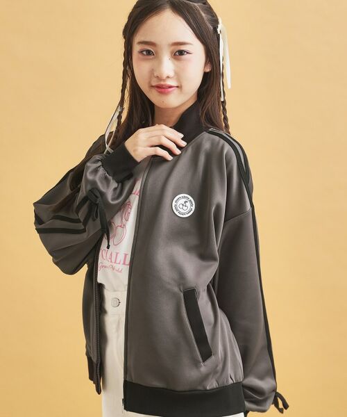 PINK-latte / ピンク ラテ レザーブルゾン・ジャケット | リボンライントラックジャケット | 詳細11