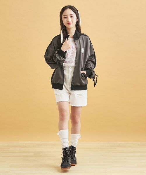 PINK-latte / ピンク ラテ レザーブルゾン・ジャケット | リボンライントラックジャケット | 詳細12