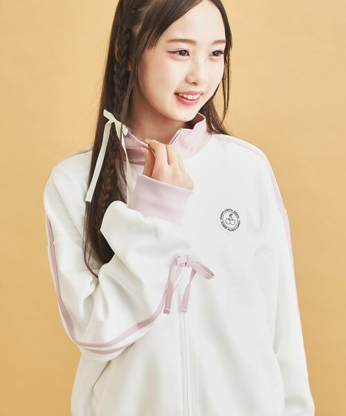 PINK-latte / ピンク ラテ レザーブルゾン・ジャケット | リボンライントラックジャケット | 詳細14