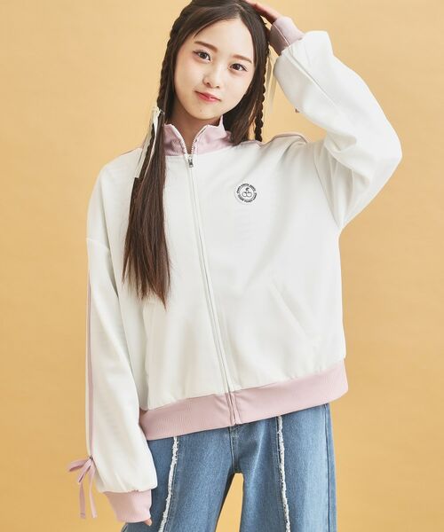 PINK-latte / ピンク ラテ レザーブルゾン・ジャケット | リボンライントラックジャケット | 詳細15