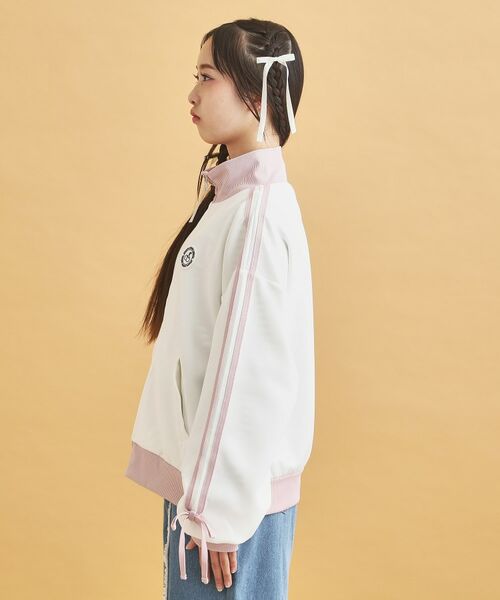 PINK-latte / ピンク ラテ レザーブルゾン・ジャケット | リボンライントラックジャケット | 詳細2