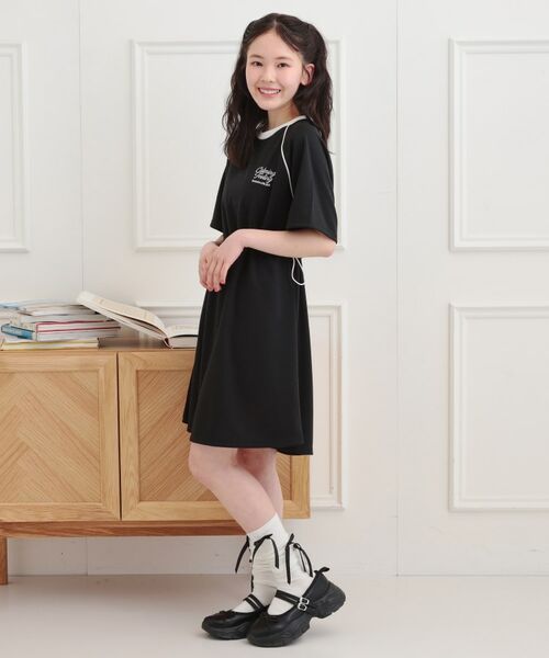 PINK-latte / ピンク ラテ ミニ丈・ひざ丈ワンピース | パイピングドロストTシャツワンピース | 詳細15