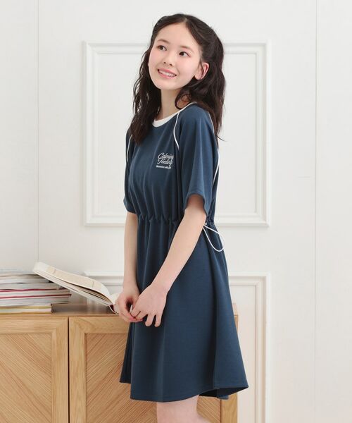 PINK-latte / ピンク ラテ ミニ丈・ひざ丈ワンピース | パイピングドロストTシャツワンピース | 詳細17