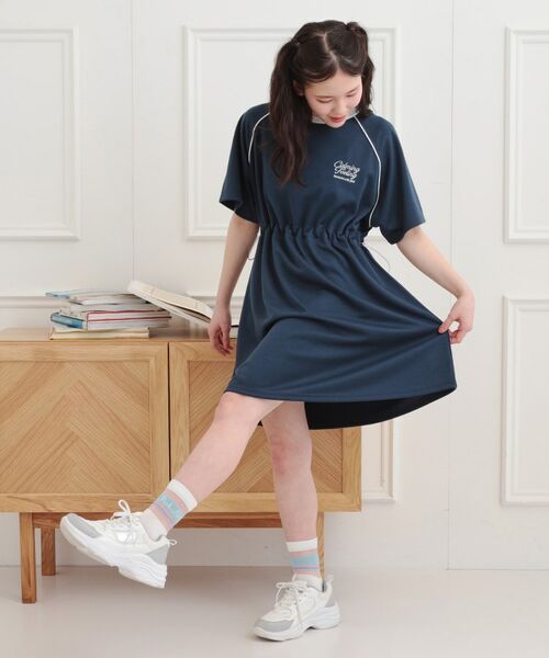 PINK-latte / ピンク ラテ ミニ丈・ひざ丈ワンピース | パイピングドロストTシャツワンピース | 詳細19