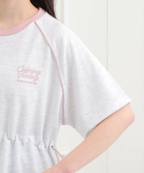 PINK-latte / ピンク ラテ ミニ丈・ひざ丈ワンピース | パイピングドロストTシャツワンピース | 詳細5
