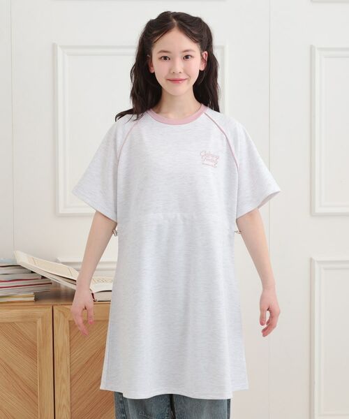 PINK-latte / ピンク ラテ ミニ丈・ひざ丈ワンピース | パイピングドロストTシャツワンピース | 詳細8