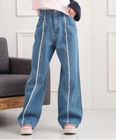 PINK-latte / ピンク ラテ パンツ | センターフリンジデニムパンツ