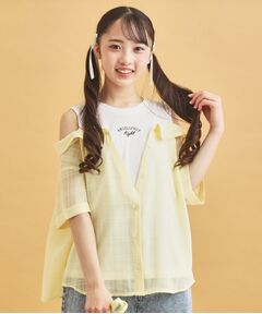 PINK-latte / ピンク ラテ シャツ・ブラウス | シアーシャツドッキングトップス