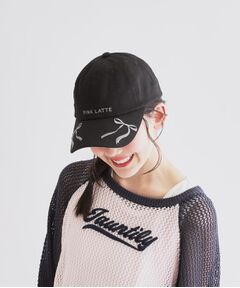 PINK-latte / ピンク ラテ キャップ | リボン刺繍キャップ
