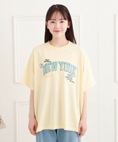 PINK-latte / ピンク ラテ Tシャツ | さがら刺繍ビッグTシャツ | 詳細1