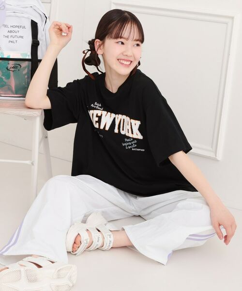 PINK-latte / ピンク ラテ Tシャツ | さがら刺繍ビッグTシャツ | 詳細12