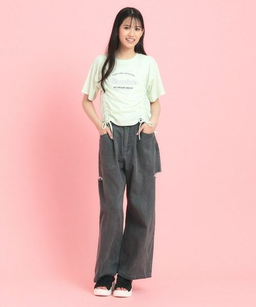 PINK-latte / ピンク ラテ Tシャツ | フロントドロストリボンTシャツ | 詳細15