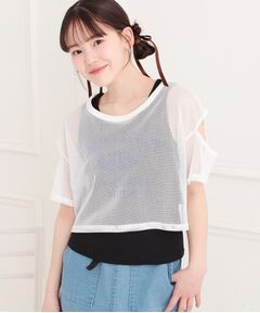 PINK-latte / ピンク ラテ その他トップス | メッシュTシャツ＋タンクセット