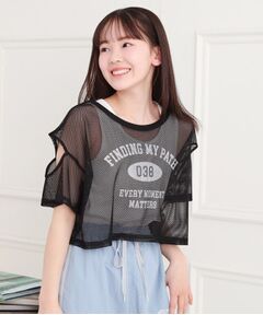 PINK-latte / ピンク ラテ その他トップス | メッシュTシャツ＋タンクセット