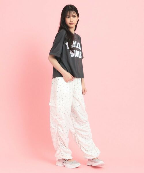 PINK-latte / ピンク ラテ Tシャツ | サテンアップリケカレッジTシャツ | 詳細12