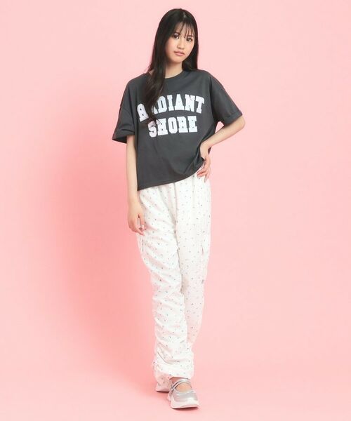 PINK-latte / ピンク ラテ Tシャツ | サテンアップリケカレッジTシャツ | 詳細13