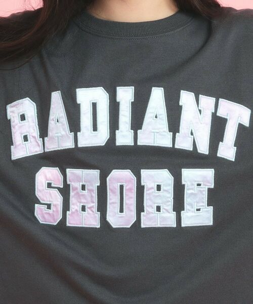 PINK-latte / ピンク ラテ Tシャツ | サテンアップリケカレッジTシャツ | 詳細14