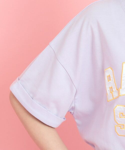 PINK-latte / ピンク ラテ Tシャツ | サテンアップリケカレッジTシャツ | 詳細5