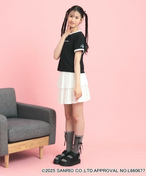 PINK-latte / ピンク ラテ Tシャツ | 【サンリオキャラクターズコラボ】リンガーTシャツ | 詳細10