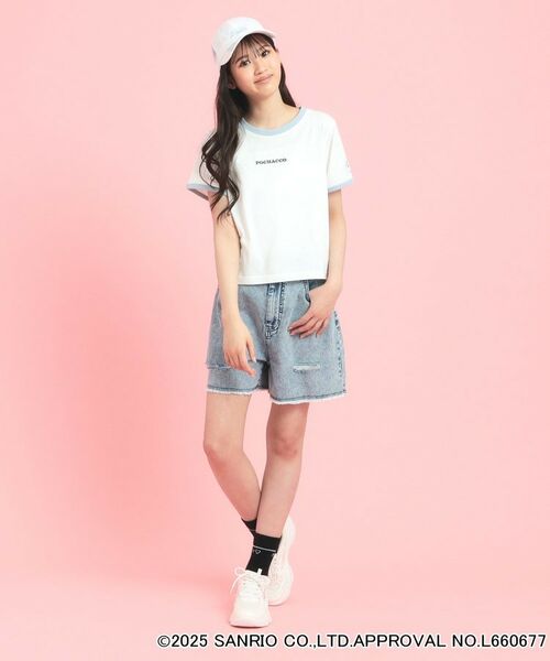 PINK-latte / ピンク ラテ Tシャツ | 【サンリオキャラクターズコラボ】リンガーTシャツ | 詳細13