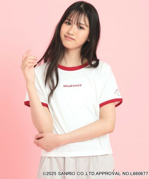 PINK-latte / ピンク ラテ Tシャツ | 【サンリオキャラクターズコラボ】リンガーTシャツ | 詳細16