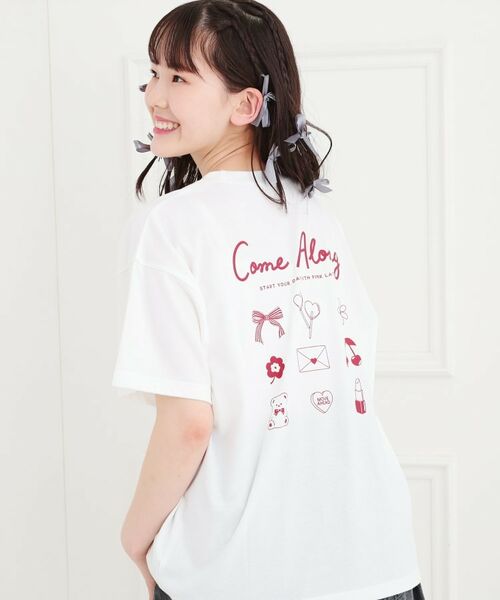 PINK-latte / ピンク ラテ Tシャツ | バックプリントTシャツ(オフホワイト(003))