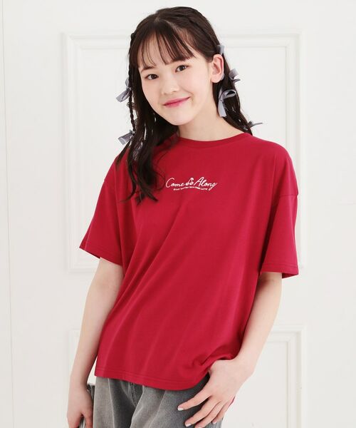 PINK-latte / ピンク ラテ Tシャツ | バックプリントTシャツ(レッド(063))