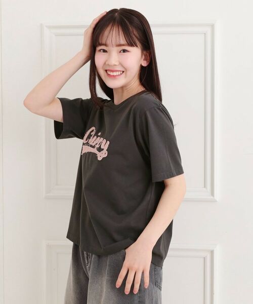 PINK-latte / ピンク ラテ Tシャツ | ツイルアップリケTシャツ | 詳細7