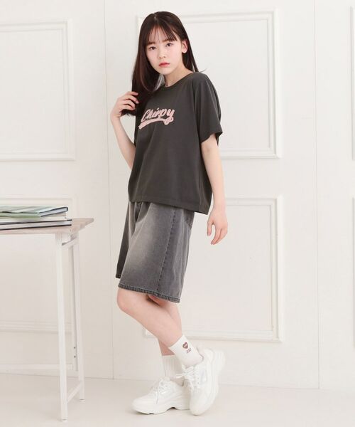 PINK-latte / ピンク ラテ Tシャツ | ツイルアップリケTシャツ | 詳細9