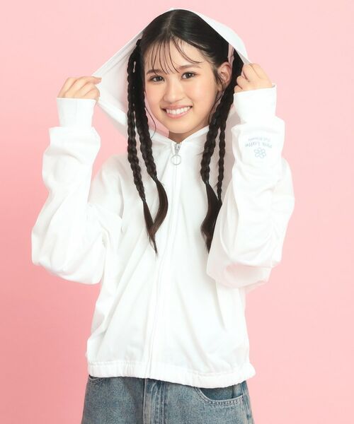 PINK-latte/ピンク ラテ シアーカノコパーカー オフホワイト(003) 13(130cm) PINK-latte/ピンク ラテ シアーカノコパーカー オフホワイト(003) 13(130cm)