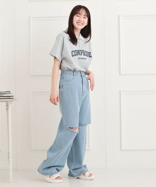 PINK-latte / ピンク ラテ デニムパンツ | 膝ダメージデニムパンツ | 詳細14