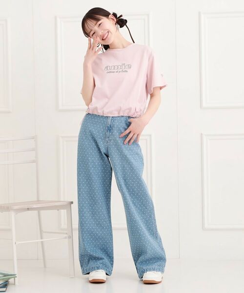 PINK-latte / ピンク ラテ デニムパンツ | ドット柄デニムパンツ | 詳細12