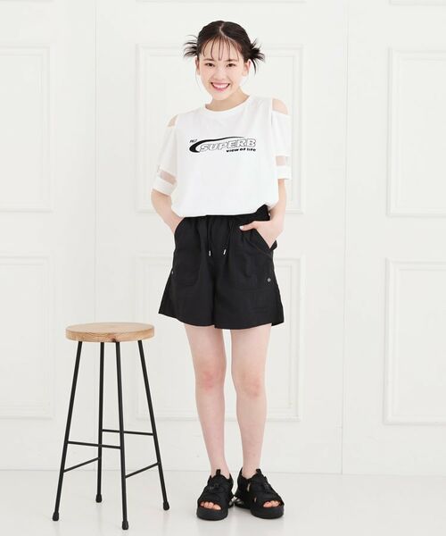 PINK-latte / ピンク ラテ ショート・ハーフ・半端丈パンツ | 【軽・らく】イージーショートパンツ | 詳細9