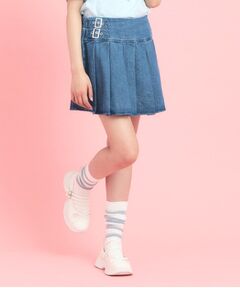 PINK-latte / ピンク ラテ ミニ・ひざ丈スカート | インパン付きダブルベルト風裾プリーツスカート