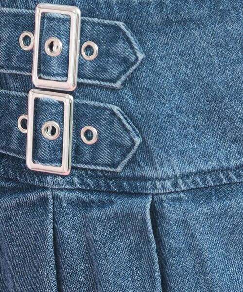 PINK-latte / ピンク ラテ ミニ・ひざ丈スカート | インパン付きダブルベルト風裾プリーツスカート | 詳細11