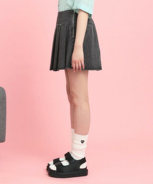 PINK-latte / ピンク ラテ ミニ・ひざ丈スカート | インパン付きダブルベルト風裾プリーツスカート | 詳細2