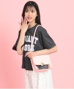 PINK-latte / ピンク ラテ ショルダーバッグ | ハートバックルPVCショルダーバッグ