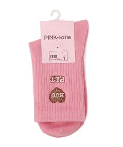 PINK-latte / ピンク ラテ ソックス | レオパードハート刺繍ショートソックス