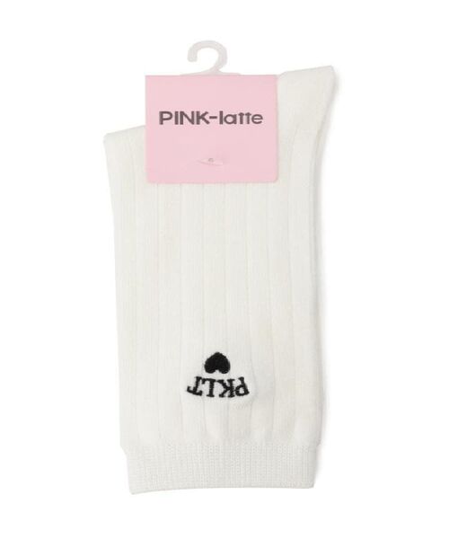 PINK-latte / ピンク ラテ ソックス | ハートロゴ刺繍スクールショート | 詳細1
