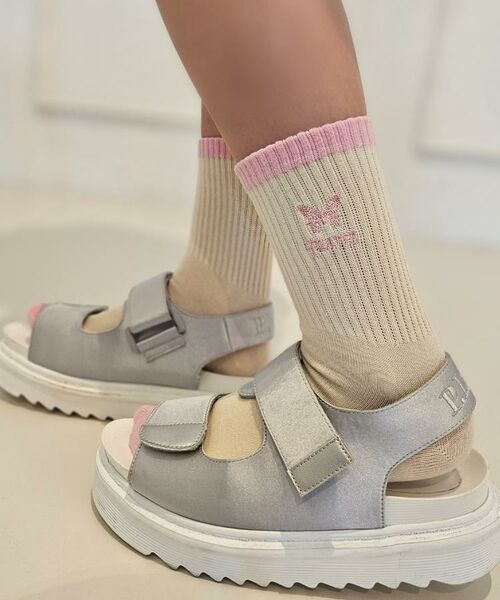 PINK-latte / ピンク ラテ ソックス | バタフライ刺繍ショートソックス | 詳細1