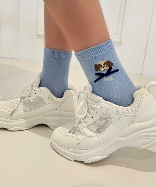 PINK-latte / ピンク ラテ ソックス | ワンちゃんリボンショートソックス | 詳細1